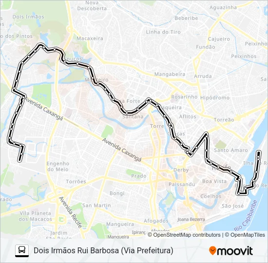 522 DOIS IRMÃOS (RUI BARBOSA) Bus Line Map