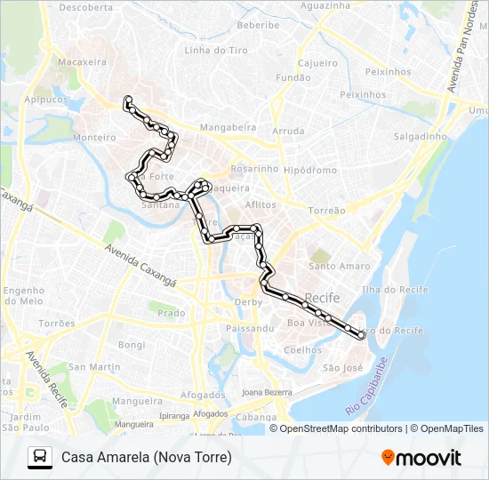 516 CASA AMARELA ( NOVA TORRE) Bus Line Map