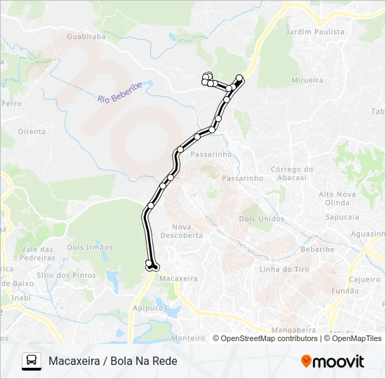 601 P.R. BOLA NA REDE/ MACAXEIRA Bus Line Map