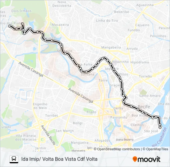 524 SÍTIO DOS PINTOS (DOIS IRMÃOS) Bus Line Map
