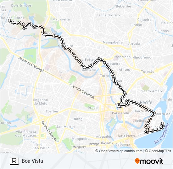 Mapa da linha 524 SÍTIO DOS PINTOS (DOIS IRMÃOS) de ônibus