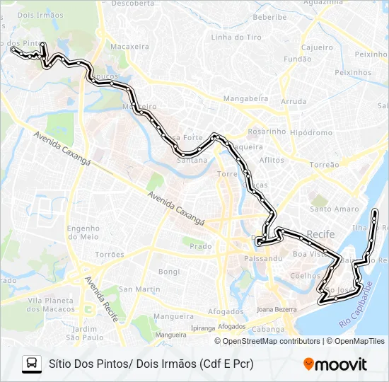 524 SÍTIO DOS PINTOS (DOIS IRMÃOS) Bus Line Map