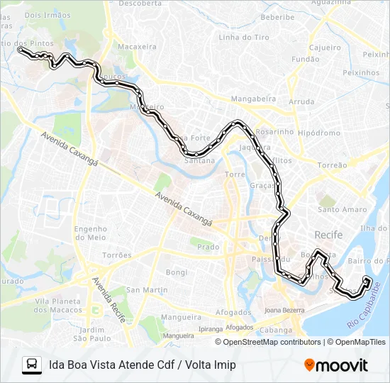 Mapa de 524 SÍTIO DOS PINTOS (DOIS IRMÃOS) de autobús