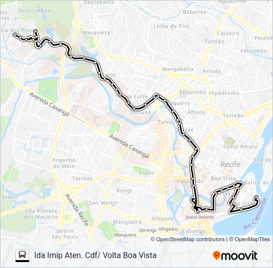 Mapa de 524 SÍTIO DOS PINTOS (DOIS IRMÃOS) de autobús