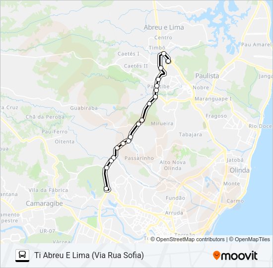 901 T.I ABREU E LIMA / T.I MACAXEIRA Bus Line Map