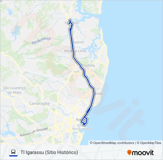 1967 TI IGARASSU (SÍTIO HISTÓRICO) - BRT Bus Line Map