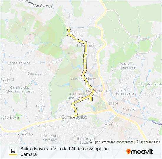 2505 CIRCULAR TABATINGA / VILA DA FÁBRICA VIA LOT. SÃO JORGE Bus Line Map