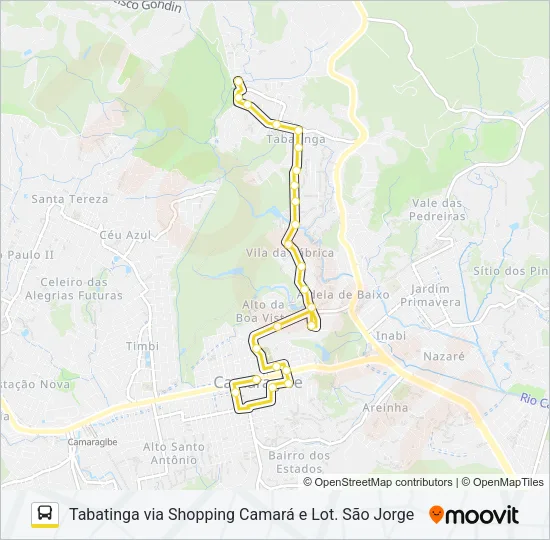 2505 CIRCULAR TABATINGA / VILA DA FÁBRICA VIA LOT. SÃO JORGE Bus Line Map