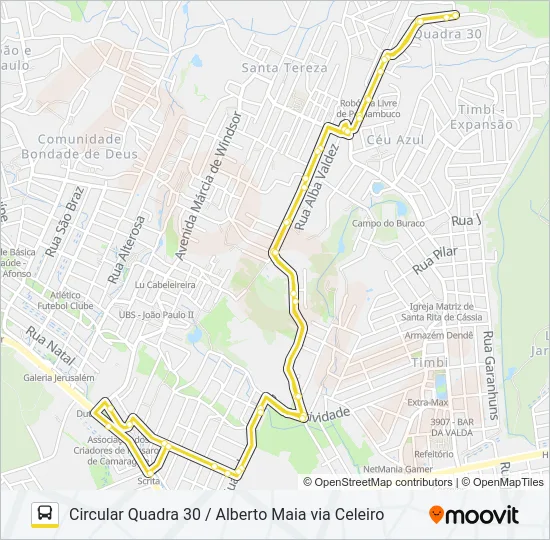 2503 CIRCULAR QUADRA 30 / ALBERTO MAIA VIA CELEIRO Bus Line Map
