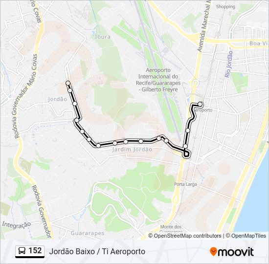 152 Bus Line Map
