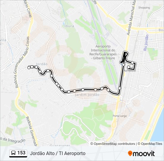 153 Bus Line Map