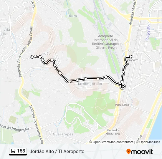 153 Bus Line Map