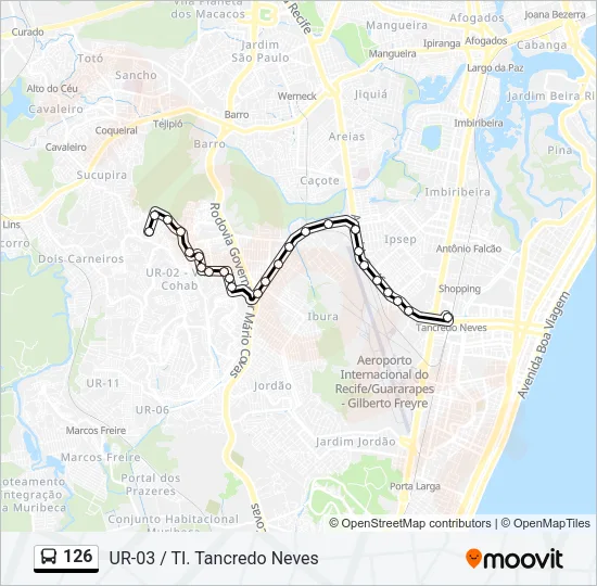 126 Bus Line Map