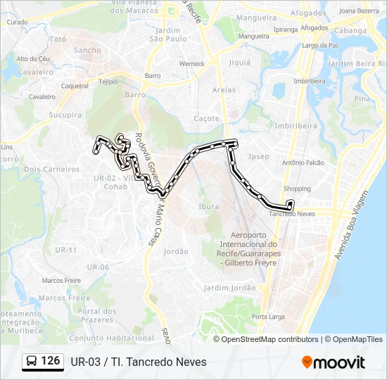 126 Bus Line Map