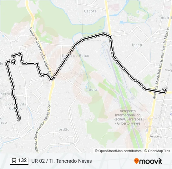 132 Bus Line Map