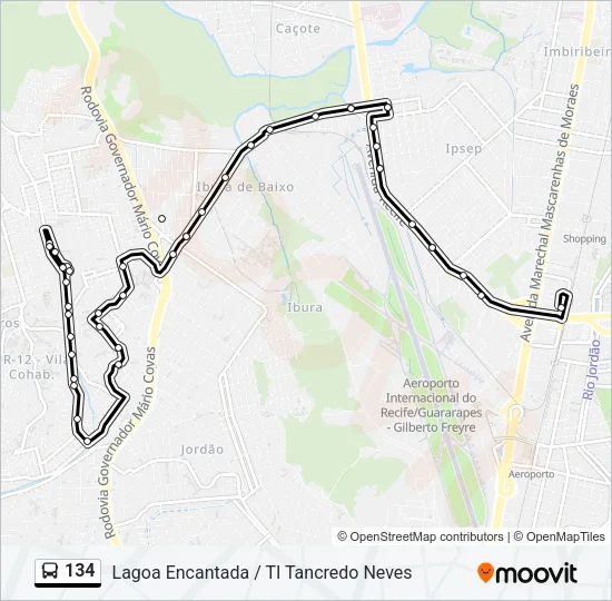 134 Bus Line Map