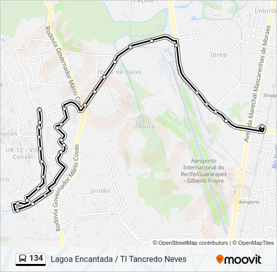 134 Bus Line Map