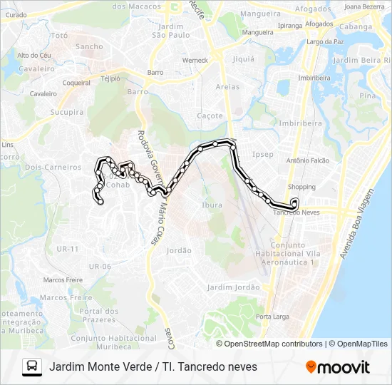 141 Route: Schedules, Stops & Maps - Jardim Monte Verde / Ti. Tancredo ...