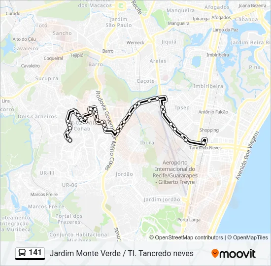 141 Bus Line Map