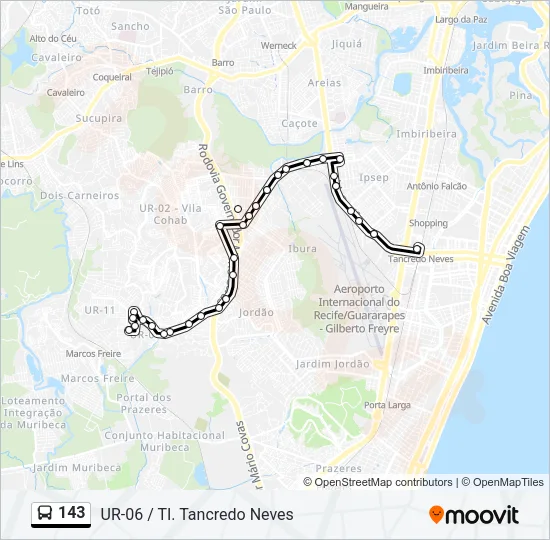 143 Bus Line Map