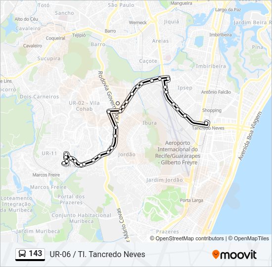 143 Bus Line Map