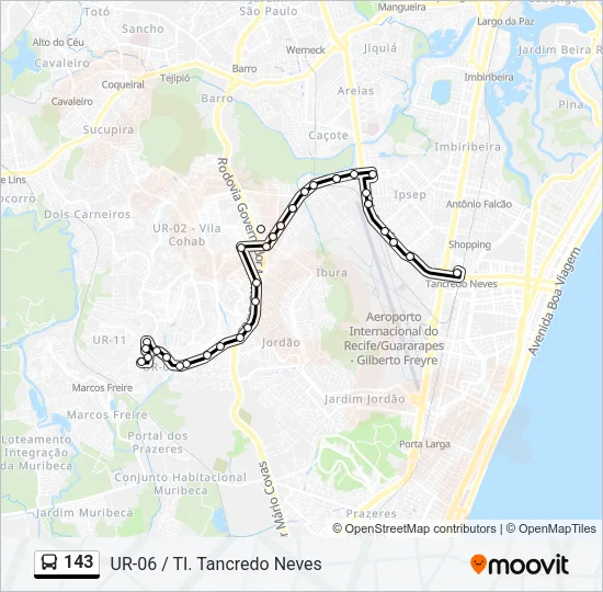 143 Bus Line Map