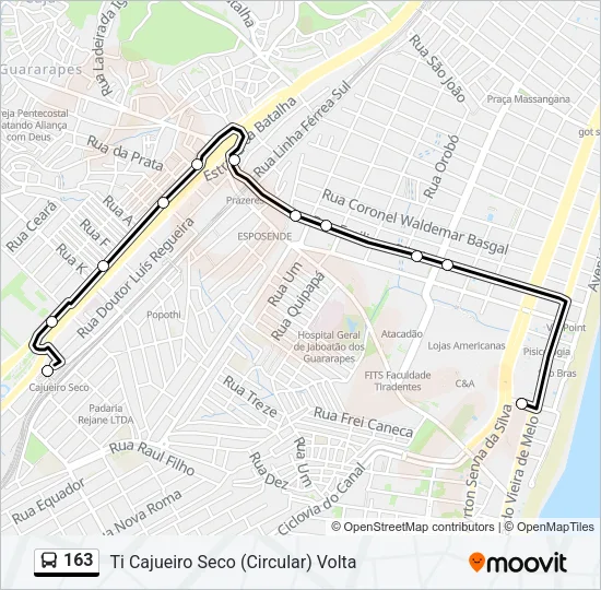 163 Bus Line Map