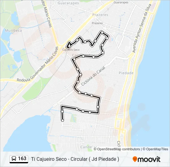 163 Bus Line Map