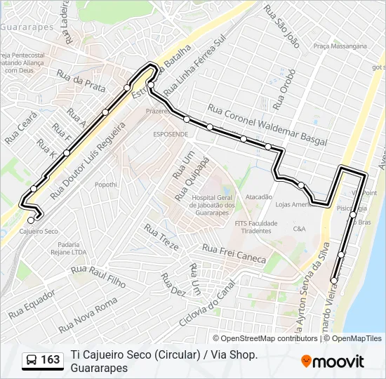 163 Bus Line Map