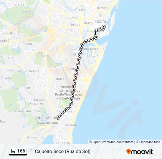166 Bus Line Map