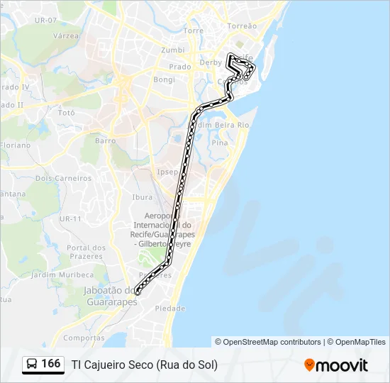 166 Bus Line Map
