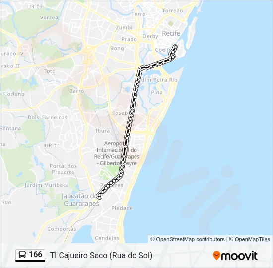 166 Bus Line Map