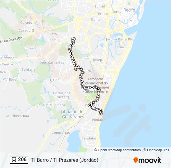 206 Bus Line Map
