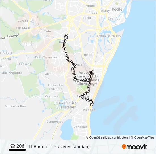 206 Bus Line Map