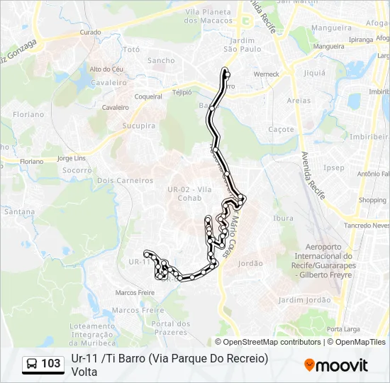 103 Bus Line Map