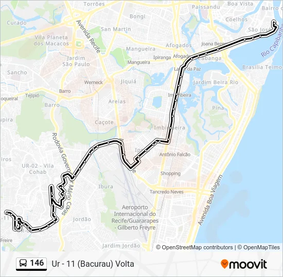 146 Bus Line Map