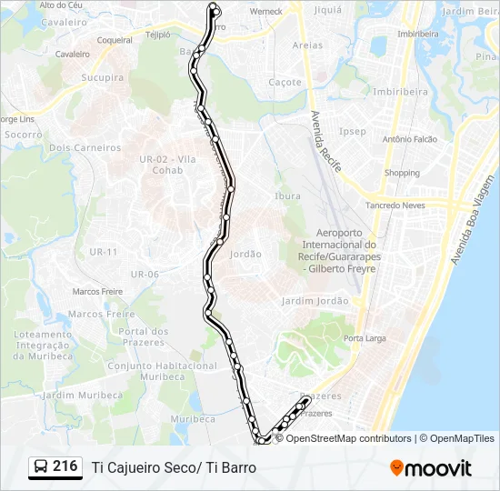 216 Bus Line Map