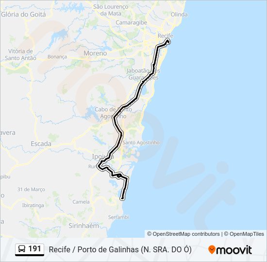 191 bus Line Map