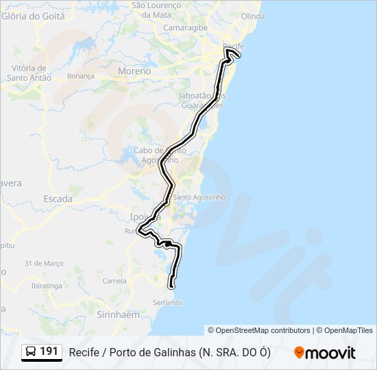 191 Bus Line Map