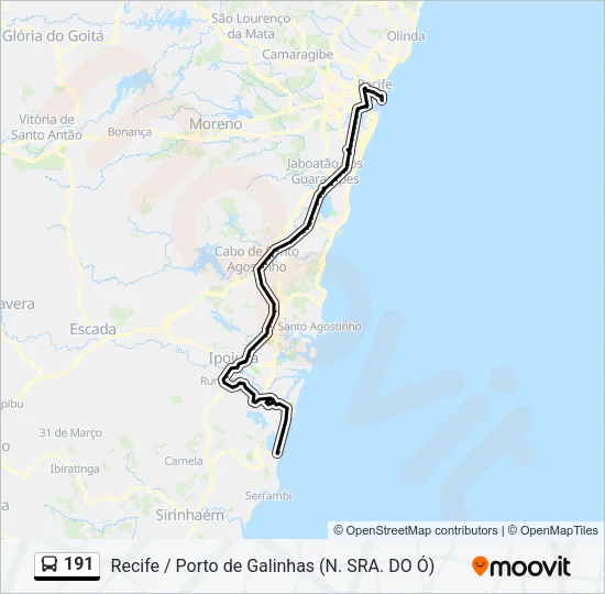 191 Bus Line Map