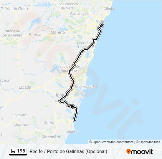 195 Bus Line Map