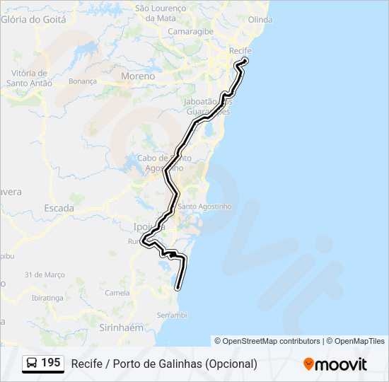 195 Bus Line Map