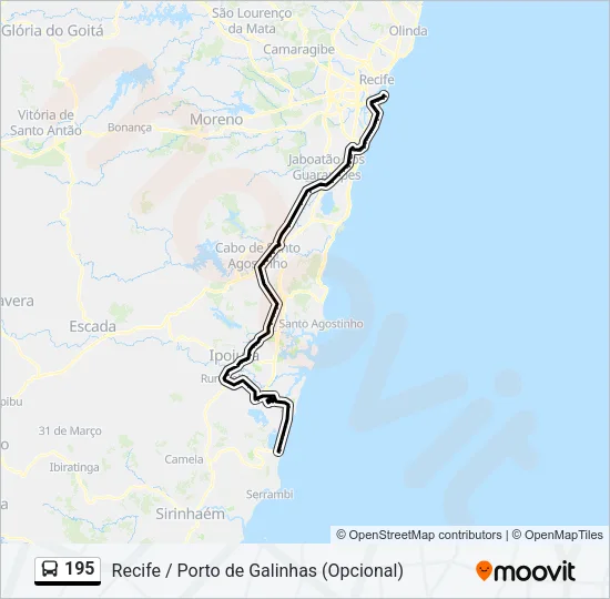 195 Bus Line Map
