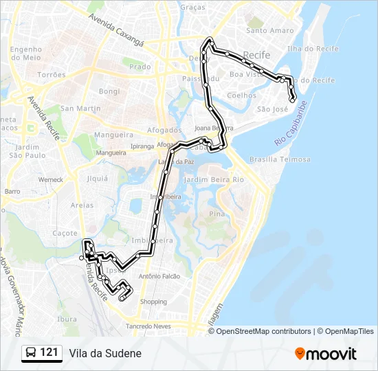 121 Bus Line Map