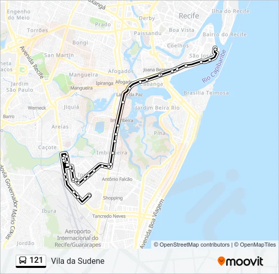 121 Bus Line Map