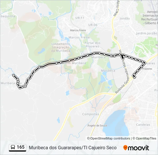 165 Bus Line Map