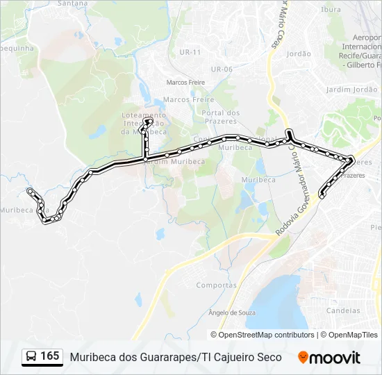 165 Bus Line Map