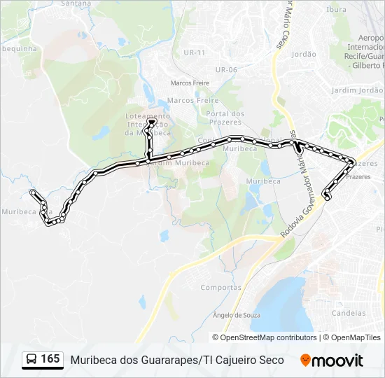 165 Bus Line Map