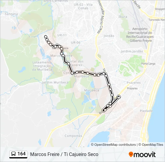164 Bus Line Map