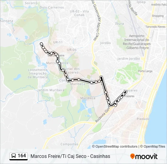 164 Bus Line Map